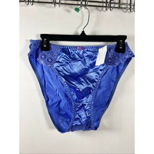 Rene Rafe lingerie panties size 9 blue indigo nylon underwear new